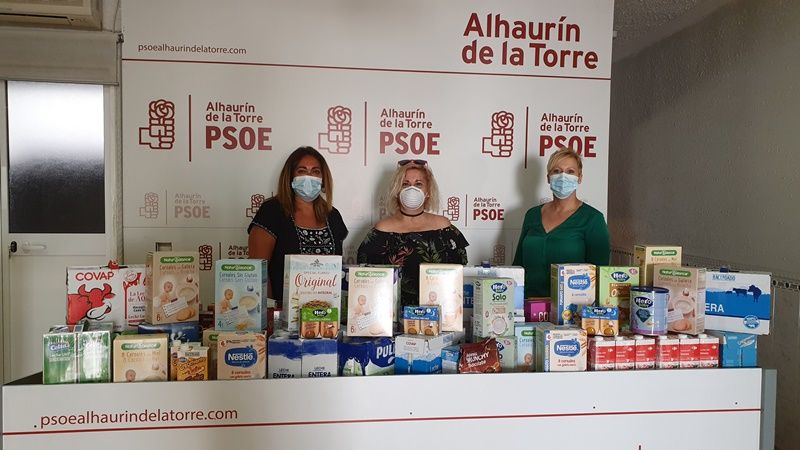 El PSOE de Alhaurín de la Torre se vuelca con la recogida de alimentos infantiles del Grupo Girasoles