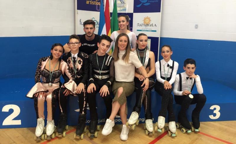 Cuatro podios para el patinaje de Alhaurín en el Campeonato de Andalucía de Parejas de Danza