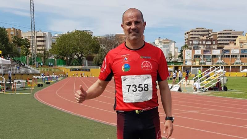 El atleta alhaurino Antonio José Aguilar Pérez 3º clasificado en la final B del Campeonato de Andalucía Master de Atletismo