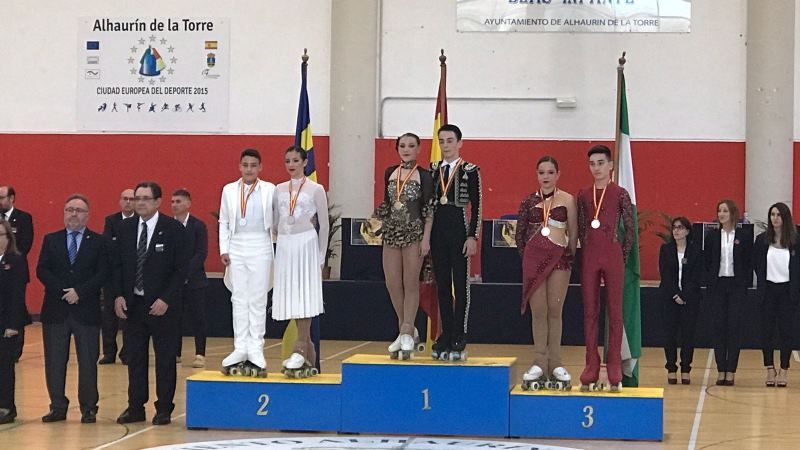 Cuatro medallas de las parejas de Alhaurín en el Campeonato de España de patinaje artístico