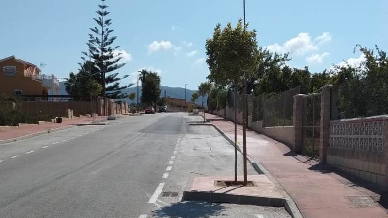 El Ayuntamiento planta nuevos árboles para embellecer la avenida de entrada a El Romeral