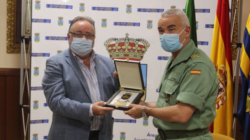 Recepción oficial del alcalde al general Melchor Marín, jefe de la Brigada 'Rey Alfonso XIII' II de la Legión Española