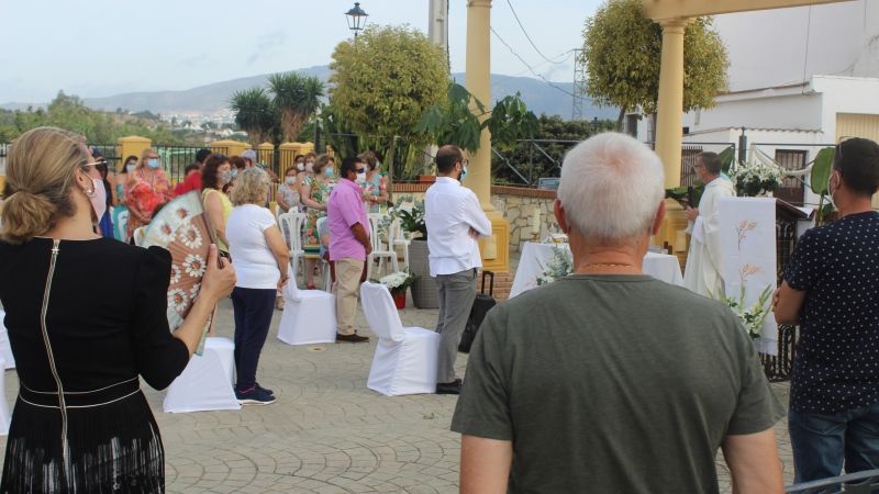 Misa en honor a la patrona de Santa Amalia, cuya procesión estaba suspendida a causa la pandemia
