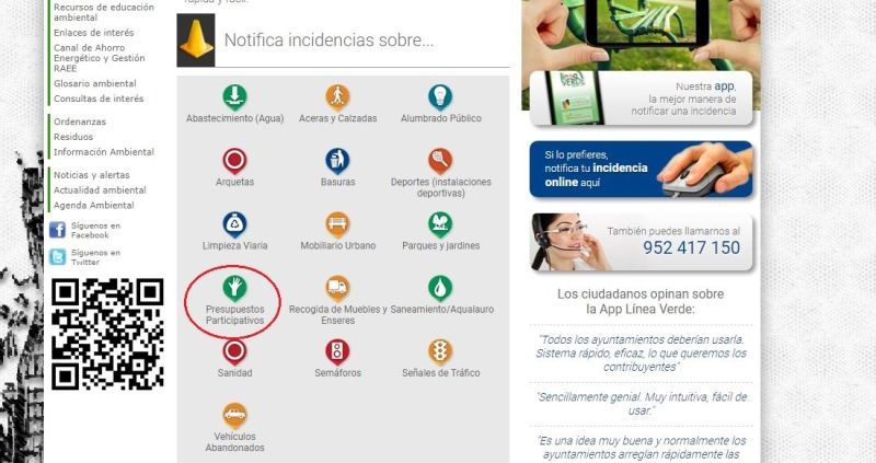 La ciudadanía podrá enviar por Línea Verde sus propuestas para los Presupuestos Participativos